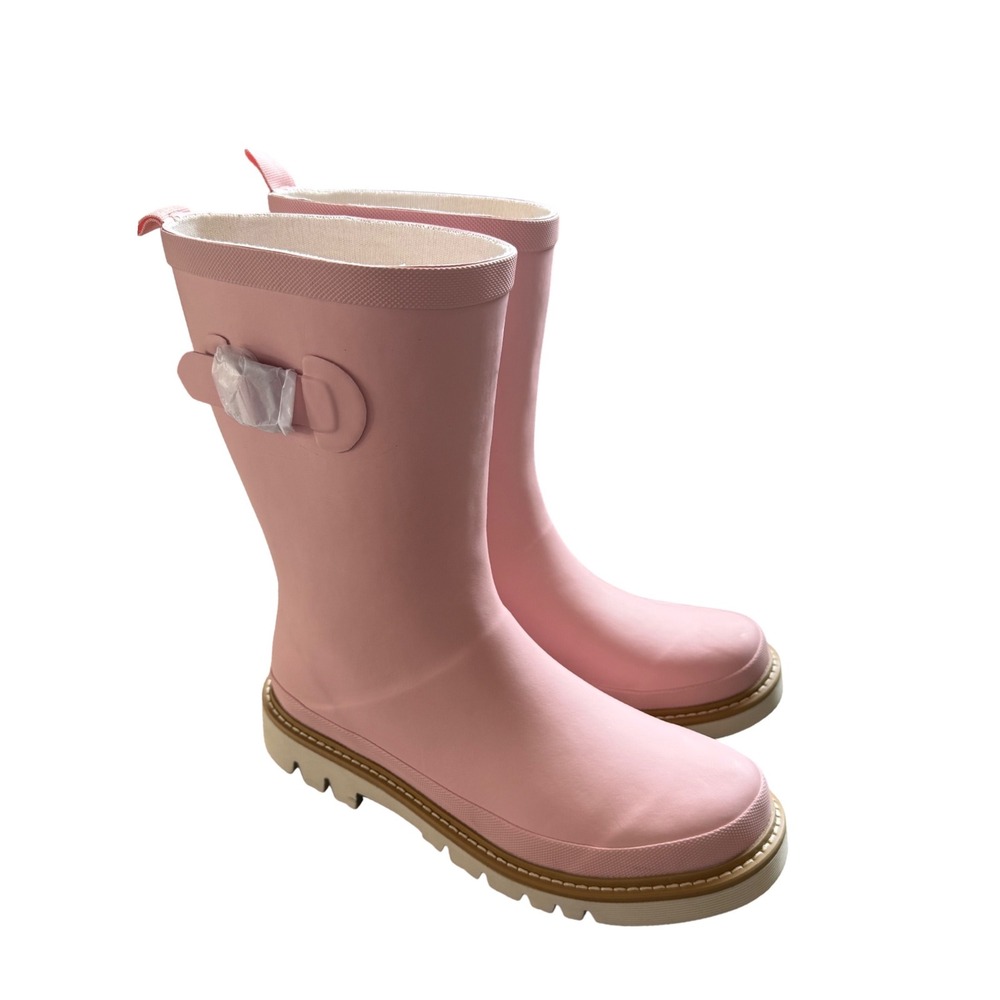 Corkys Make A Splash Pink Rain Boots Size 10 NWOT Waterproof Lug Sole - Picture 2 of 8